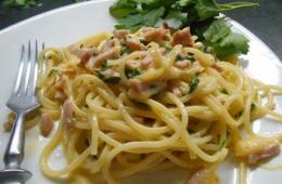 How to cook carbonara with ham and mushrooms